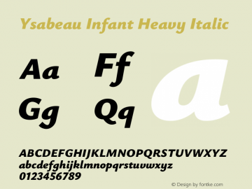 Ysabeau Infant Heavy Italic Version 1.003图片样张