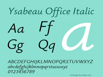 Ysabeau Office Italic Version 1.003图片样张