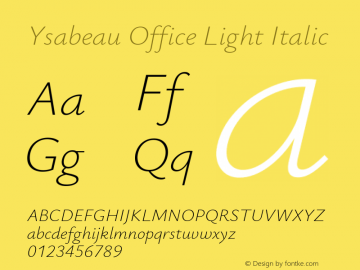 Ysabeau Office Light Italic Version 1.003图片样张