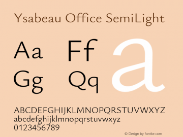 Ysabeau Office SemiLight Version 1.003图片样张