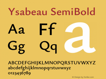 Ysabeau SemiBold Version 1.003图片样张