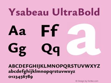 Ysabeau UltraBold Version 1.003图片样张