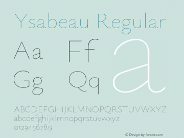 Ysabeau Regular Version 1.003;Glyphs 3.1.1 (3139)图片样张