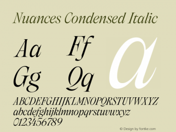 Nuances Condensed Italic Version 1.001图片样张
