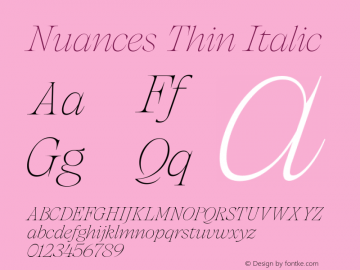 Nuances Thin Italic Version 1.001图片样张