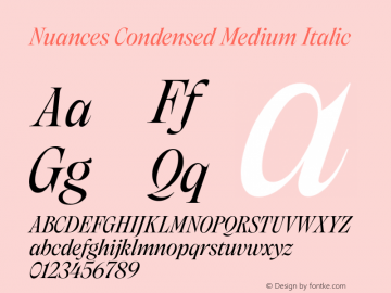 Nuances-CondensedMediumItalic Version 1.001图片样张