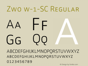 Zwo w-1-SC Regular 4.313 Font Sample