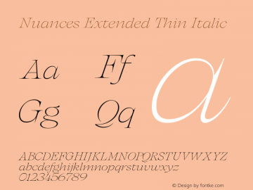 Nuances-ExtendedThinItalic Version 1.001图片样张