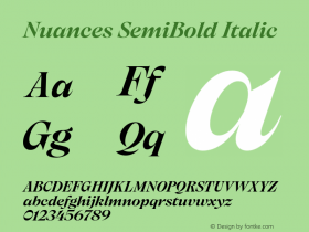 Nuances-SemiBoldItalic Version 1.001图片样张