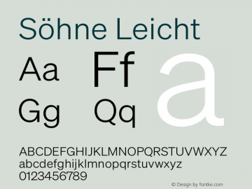 Söhne Leicht Version 1.109;hotconv 1.0.116;makeotfexe 2.5.65601;22100320图片样张