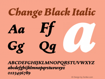 Change Black Italic Version 2.000;hotconv 1.0.109;makeotfexe 2.5.65596图片样张