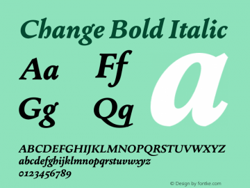 Change Bold Italic Version 2.000;hotconv 1.0.109;makeotfexe 2.5.65596图片样张