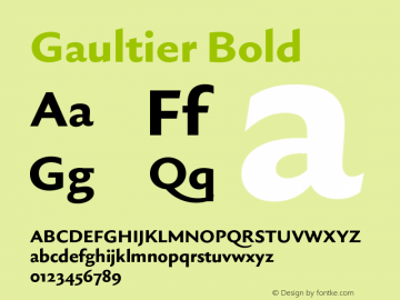 Gaultier Bold Version 1.000;hotconv 1.0.109;makeotfexe 2.5.65596图片样张