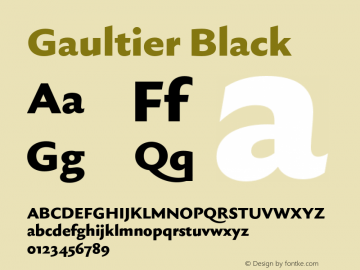 Gaultier Black Version 1.000;hotconv 1.0.109;makeotfexe 2.5.65596图片样张