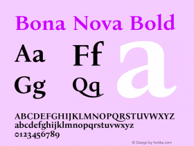 Bona Nova Bold Version 4.000;hotconv 1.0.109;makeotfexe 2.5.65596图片样张