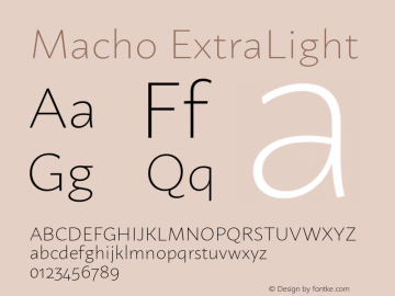 Macho-ExtraLight Version 1.001图片样张