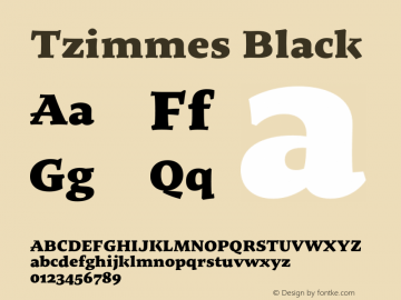 Tzimmes Black Version 1.100;PS 001.100;hotconv 1.0.88;makeotf.lib2.5.64775图片样张
