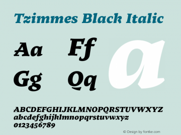 Tzimmes Black Italic Version 1.001;PS 001.001;hotconv 1.0.88;makeotf.lib2.5.64775图片样张