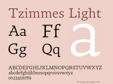 Tzimmes Light Version 1.100;PS 001.100;hotconv 1.0.88;makeotf.lib2.5.64775图片样张