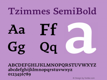 Tzimmes SemiBold Version 1.100;PS 001.100;hotconv 1.0.88;makeotf.lib2.5.64775图片样张