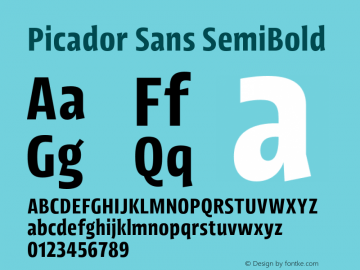 Picador Sans SemiBold Version 1.000;PS 001.000;hotconv 1.0.88;makeotf.lib2.5.64775图片样张