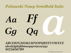 Poltawski Nowy SemiBold Italic Version 1.000;hotconv 1.0.109;makeotfexe 2.5.65596图片样张