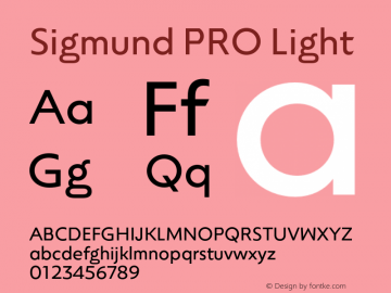 Sigmund PRO Light Version 1.000;hotconv 1.0.109;makeotfexe 2.5.65596图片样张