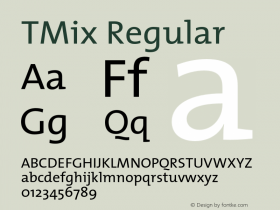 TMix Regular 001.000 Font Sample