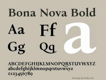 Bona Nova Bold Version 4.000;hotconv 1.0.109;makeotfexe 2.5.65596图片样张