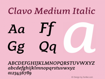 Clavo Medium Italic Version 1.007图片样张