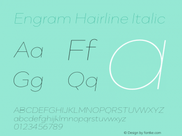 Engram Hairline Italic Version 1.000;hotconv 1.0.109;makeotfexe 2.5.65596图片样张