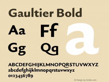 Gaultier Bold Version 1.000;hotconv 1.0.109;makeotfexe 2.5.65596图片样张