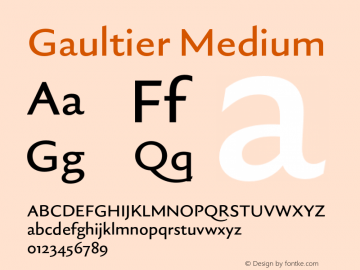 Gaultier Medium Version 1.000;hotconv 1.0.109;makeotfexe 2.5.65596图片样张