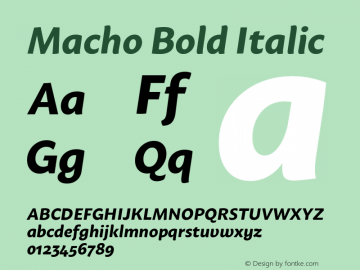 Macho Bold Italic Version 1.001图片样张