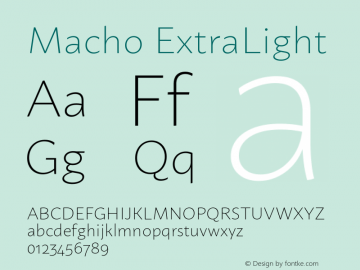 Macho-ExtraLight Version 1.001图片样张