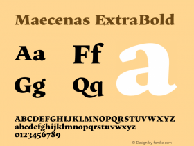 Maecenas ExtraBold Version 1.006;hotconv 1.0.109;makeotfexe 2.5.65596图片样张