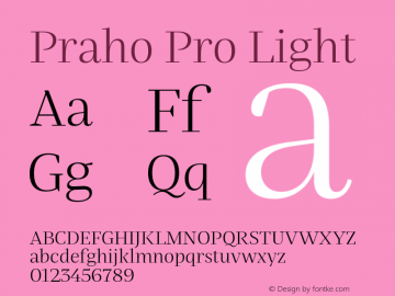 Praho Pro Light Version 1.001;PS 001.001;hotconv 1.0.88;makeotf.lib2.5.64775图片样张