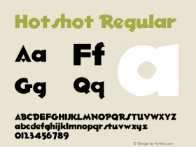 Hotshot Regular Altsys Metamorphosis:4/10/92 Font Sample