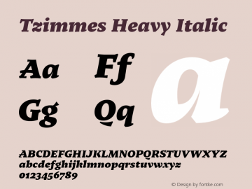 Tzimmes Heavy Italic Version 1.001;PS 001.001;hotconv 1.0.88;makeotf.lib2.5.64775图片样张