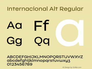 Internacional Alt Regular Version 1.000 | FøM Fix图片样张