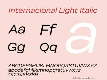 Internacional Light Italic Version 1.000 | FøM Fix图片样张