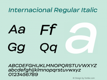 Internacional Regular Italic Version 1.000 | FøM Fix图片样张