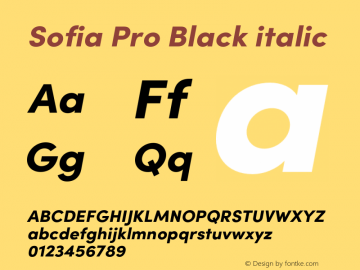 Sofia Pro Black italic Version 4.002图片样张