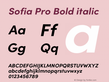 Sofia Pro Bold italic Version 4.002图片样张