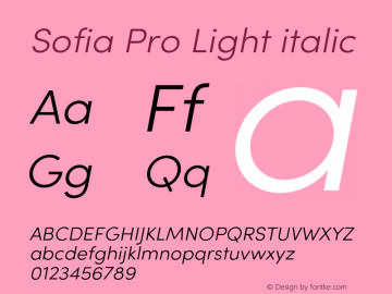 Sofia Pro Light italic Version 4.002图片样张