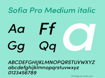 Sofia Pro Medium italic Version 4.002图片样张
