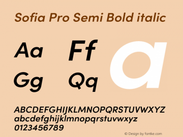 Sofia Pro Semi Bold italic Version 4.002图片样张