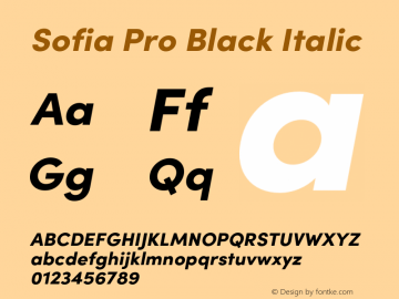 Sofia Pro Black Italic Version 4.002 | FøM Fix图片样张