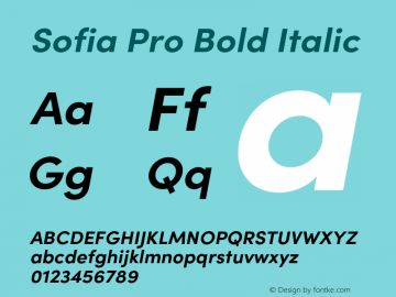 Sofia Pro Bold Italic Version 4.002 | FøM Fix图片样张
