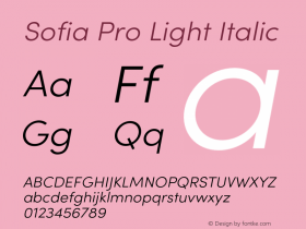 Sofia Pro Light Italic Version 4.002 | FøM Fix图片样张